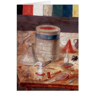 Alchemieapparatuur, naar verluidt geschreven