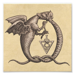 Alchemieschillen voor zwavel en kwik foto afdruk