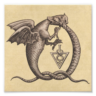 Alchemieschillen voor zwavel en kwik foto afdruk