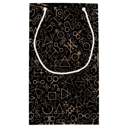 Alchemiesymbolen Astrologisch symbolen patroon #2 Klein Cadeauzakje (Achterkant)