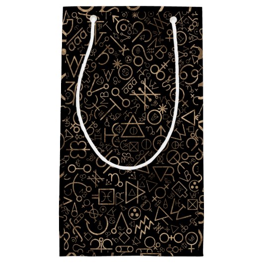 Alchemiesymbolen Astrologisch symbolen patroon #2 Klein Cadeauzakje (Voorkant)