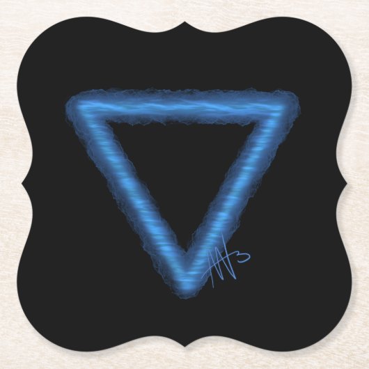 Alchemiesymbool golvend waterelement kartonnen onderzetters (Voorkant)