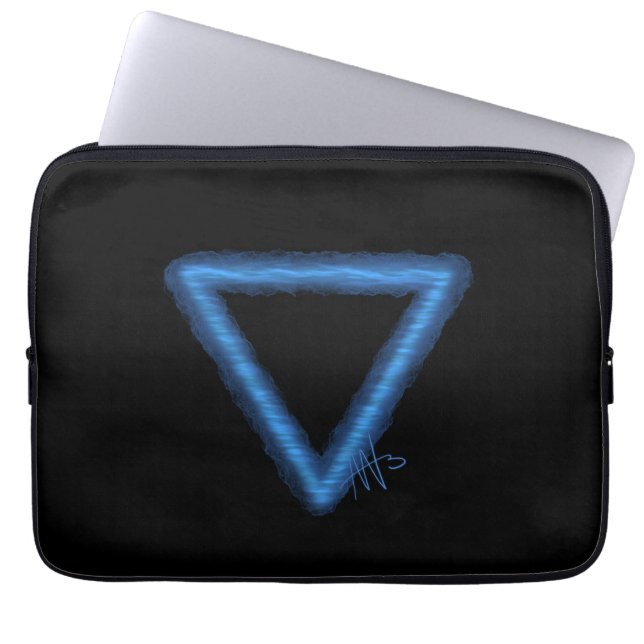 Alchemiesymbool golvend waterelement laptop sleeve (Voorkant)