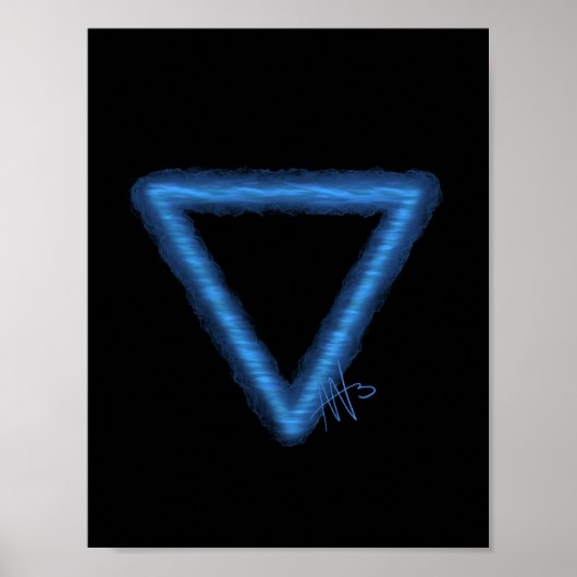 Alchemiesymbool golvend waterelement poster (Voorkant)