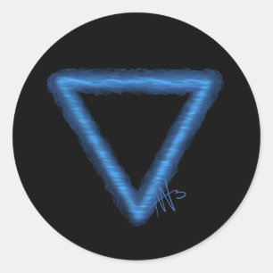 Alchemiesymbool golvend waterelement ronde sticker