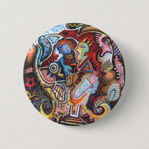 Alchemisch achtervolgen ronde button 5,7 cm