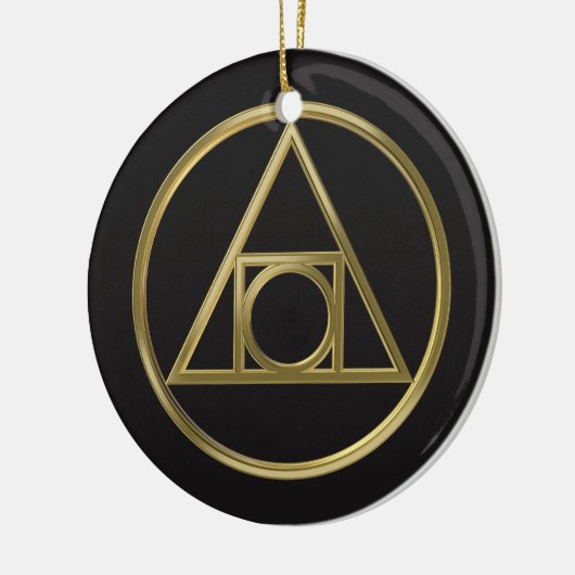 Alchemisch symbool keramisch ornament (Links)