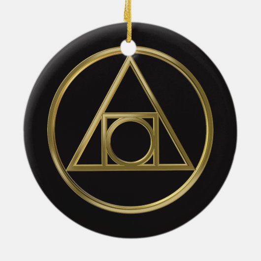 Alchemisch symbool keramisch ornament (Achterkant)