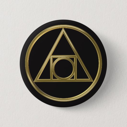 Alchemisch symbool ronde button 5,7 cm (Voorkant)