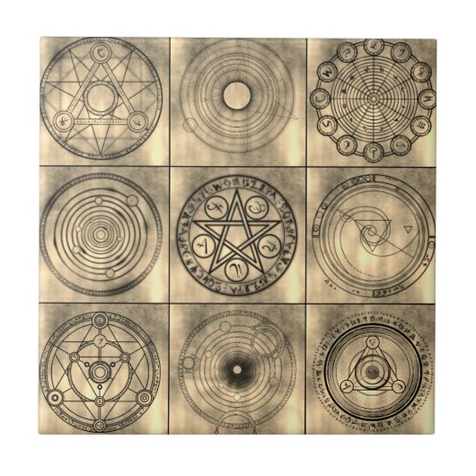 Alchemische Heilige Geometrie Elementen | Tegeltje (Voorkant)