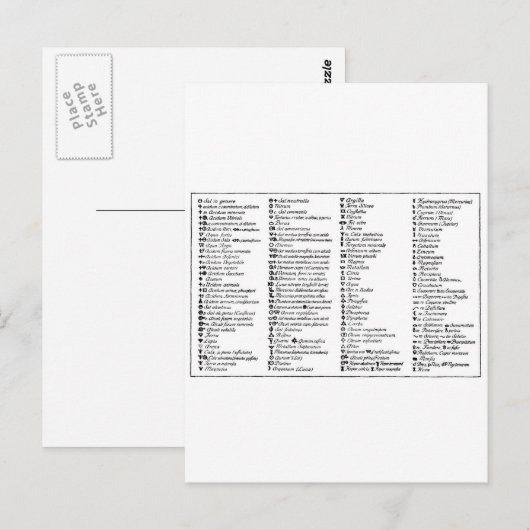 Alchemische symbolen van Scheele Briefkaart (Voorkant / Achterkant)