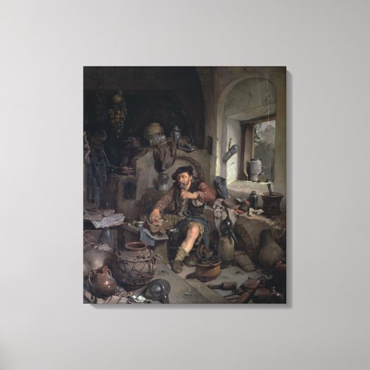 Alchemist, 1663 canvas afdruk (Voorkant)