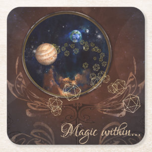 Alchemist Kosmisch antiek Middeleeuws boek Kartonnen Onderzetters
