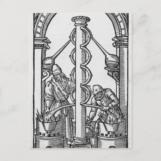 Alchemist op het werk briefkaart (Voorkant)