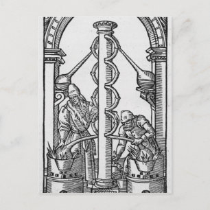 Alchemist op het werk briefkaart