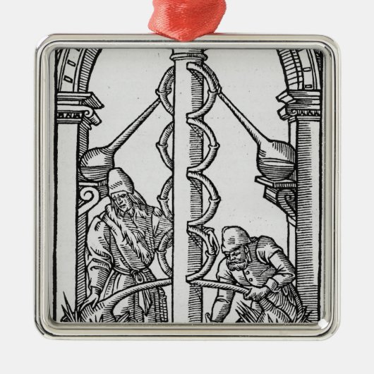 Alchemist op het werk metalen ornament (Voorkant)