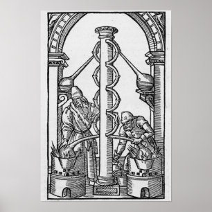Alchemist op het werk poster