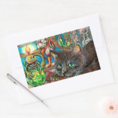 Alchemistisch kat rechthoekige sticker (Envelop)
