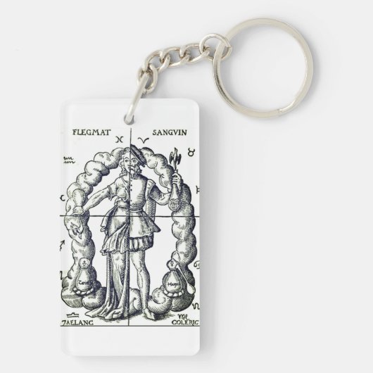  alchemistische illustratie van sterrenbeelden sleutelhanger (achterkant)