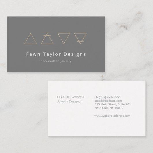 Alchemistische symbolen grijs visitekaartje (Voorkant / Achterkant)