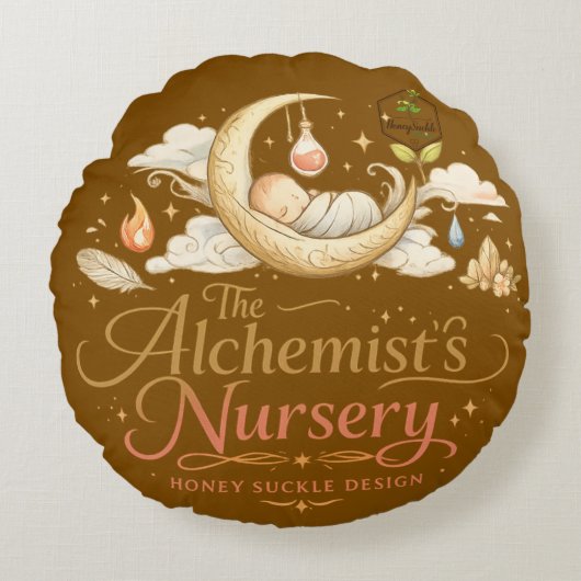 Alchemist's Nursery Rond Kussen (Voorkant)