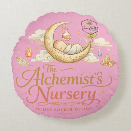 Alchemist's Nursery Rond Kussen (Voorkant)