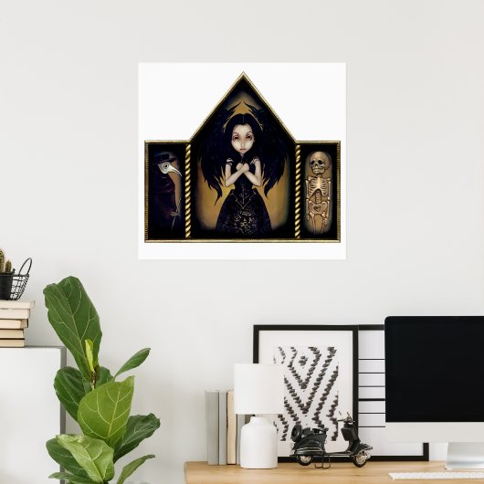 Alchemy Angel Art Print gothic skeleton Triptych (Thuiskantoor)