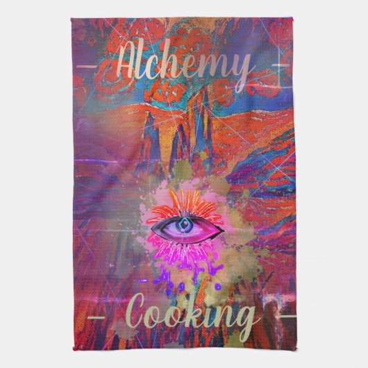 Alchemy Cooking Eye, Mount, Rozen in Sky Theedoek (Verticaal)