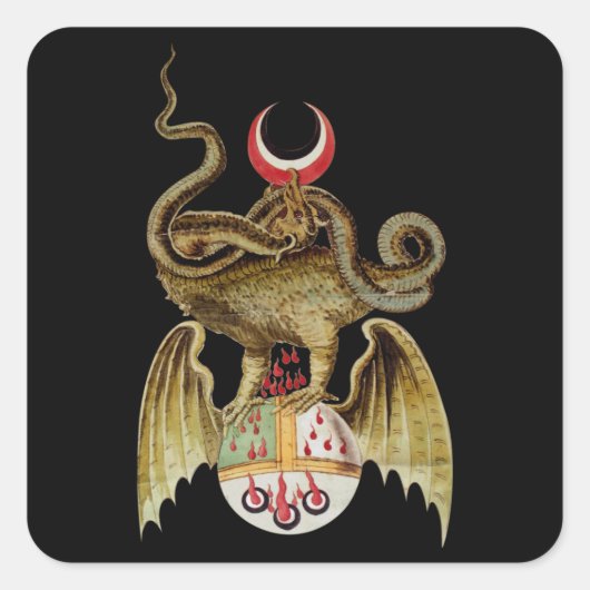 Alchemy Dragon Illustratie Vierkante Sticker (Voorkant)
