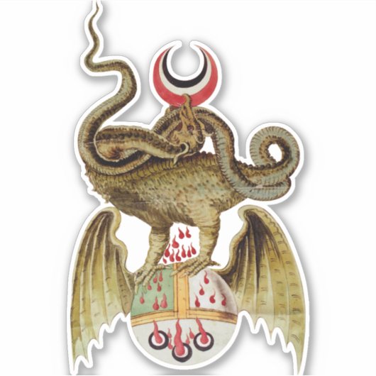 Alchemy Dragon Illustratie VinylSticker Sticker (Voorkant)
