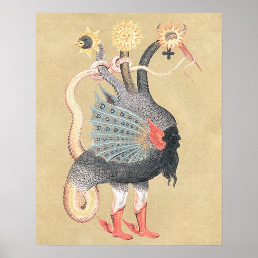 Alchemy Dragon Magical Symbol Poster (Voorkant)