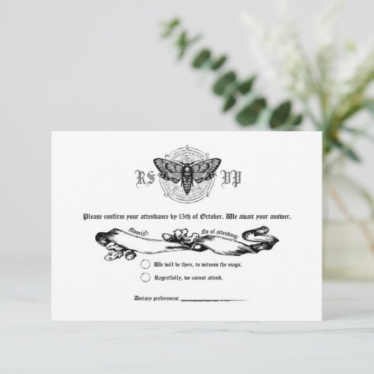 Alchemy Gothic RSVP Card (Staand voorkant)