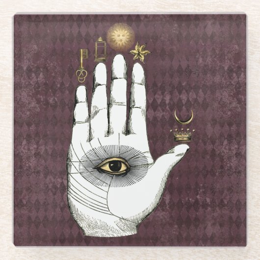 Alchemy Hand of Mysteries Glazen Onderzetter (Voorkant)