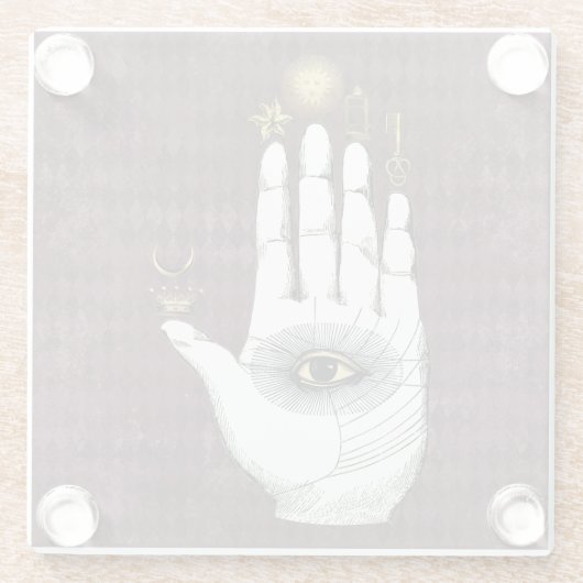  Alchemy Hand of Mysteries Glazen Onderzetter (Achterkant)