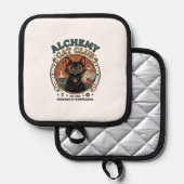 Alchemy Kat Kattenliefhebber Cadeau - Alchemy Cat Pannenlap (Voorkant / Achterkant)