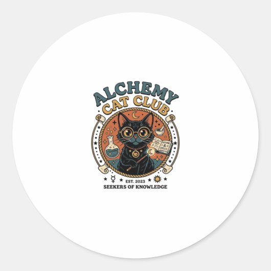 Alchemy Kat Kattenliefhebber Cadeau - Alchemy Cat Ronde Sticker (Voorkant)