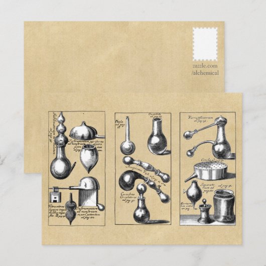 Alchemy Laboratory Mortar en Pestle Briefkaart (Voorkant / Achterkant)