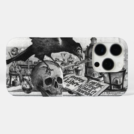 Alchemy Laboratory Raven and Human Skull Case-Mate iPhone Case (Achterkant (horizontaal))