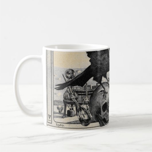 Alchemy Laboratory Raven and Human Skull Koffiemok (Links)