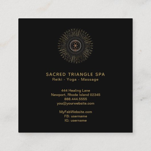 *~* Alchemy - Mandala Shaman Sacred Geometry Vierkante Visitekaartje (Achterkant)