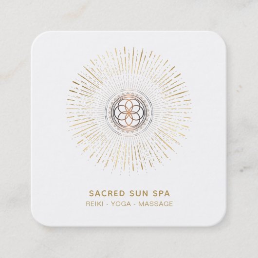 *~* Alchemy - Mandala Shaman SUN Sacred Geometry Vierkante Visitekaartje (Voorkant)