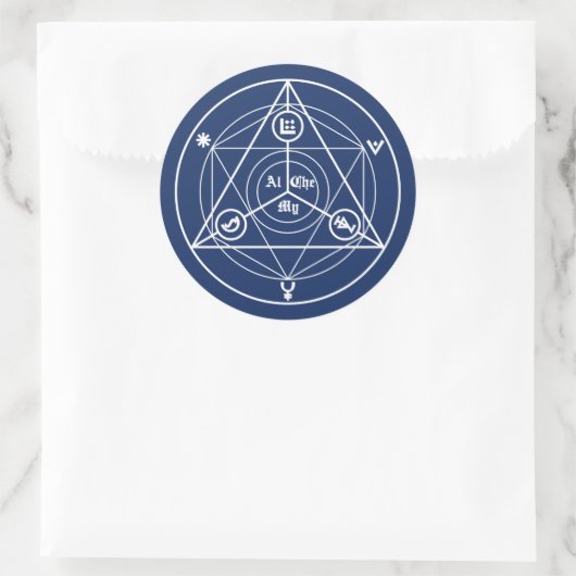 Alchemy manifest ronde sticker (Tas)