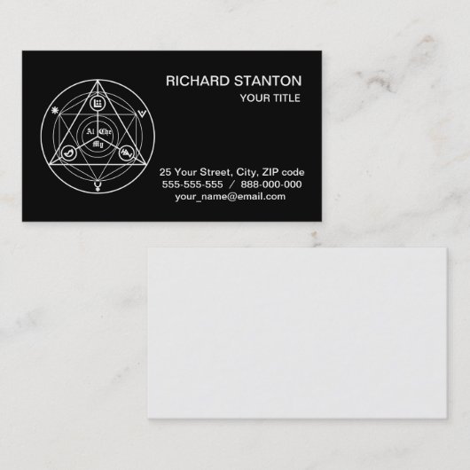 Alchemy manifest visitekaartje (Voorkant / Achterkant)