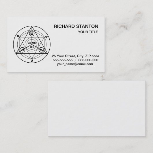 Alchemy manifest visitekaartje (Voorkant / Achterkant)
