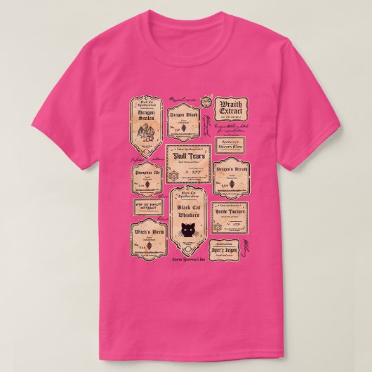 Alchemy Potion Labels T-shirt (Design voorkant)