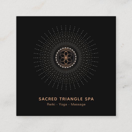 *~* Alchemy Shaman Sacred Geometry Mandala Vierkante Visitekaartje (Voorkant)