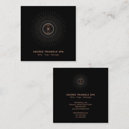 *~* Alchemy Shaman Sacred Geometry Mandala Vierkante Visitekaartje (Voorkant / Achterkant)