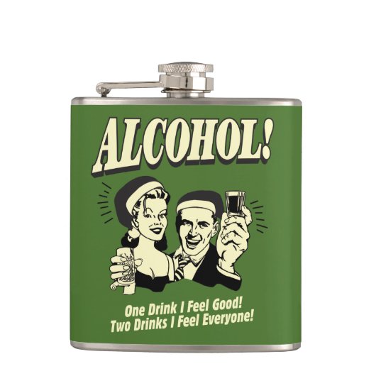 Alchohol: Een Drink die ik goed voel Heupfles (Voorkant)