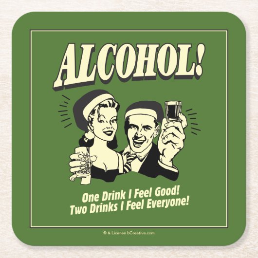Alchohol: Een Drink die ik goed voel Kartonnen Onderzetters (Voorkant)
