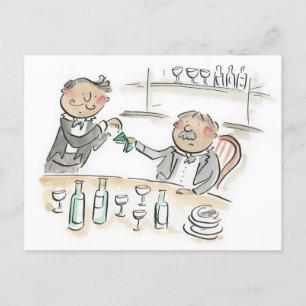 Alcindoro betaalt de rekening, La Boheme Briefkaart